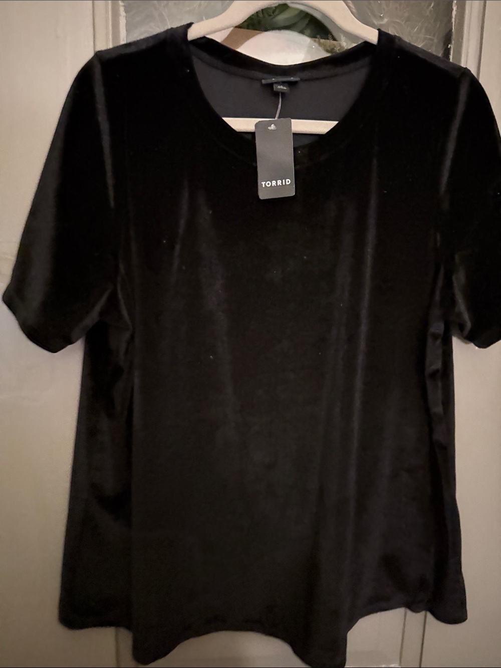 torrid Black Velvet Short Sleeve Stretch Tee
